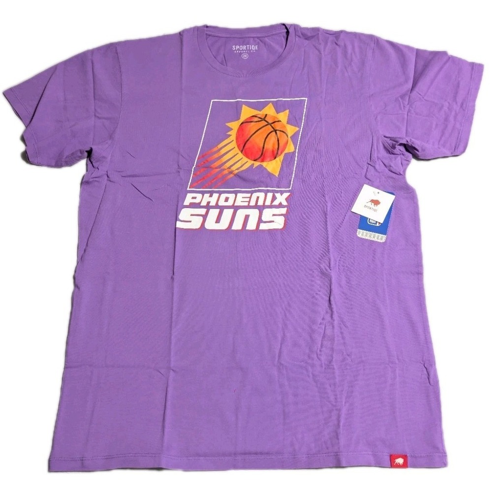 Phoenix Suns Sportiqe Graphic T Shirt Mens 2XL Purple NBA Retro Logo NWT